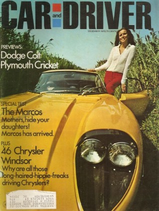 CAR & DRIVER 1970 DEC - MARCOS, COLT, CRICKET